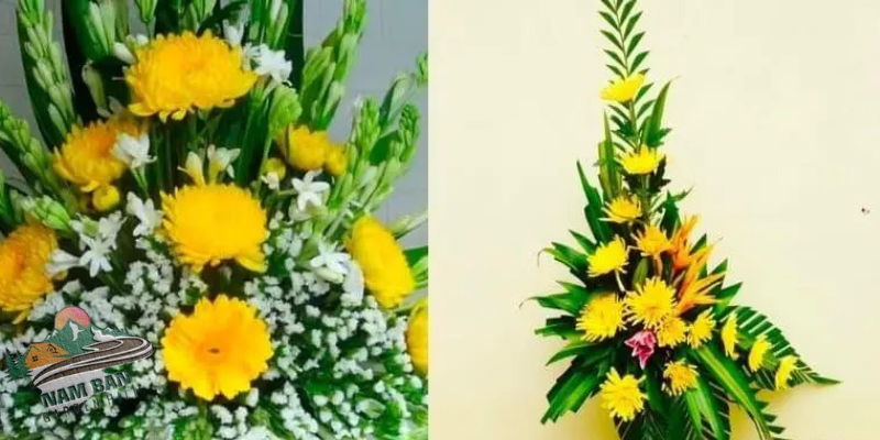 cắm hoa cúc bàn thờ phật